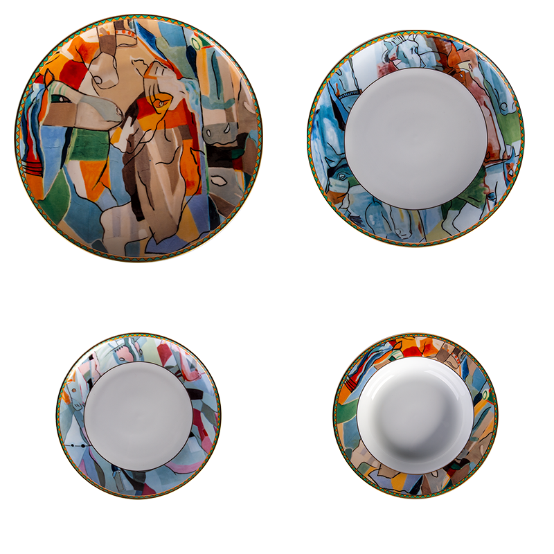 Premium dinnerware set, capturing the spiritual essence of horses and their representation of wisdom, honor, and strength.