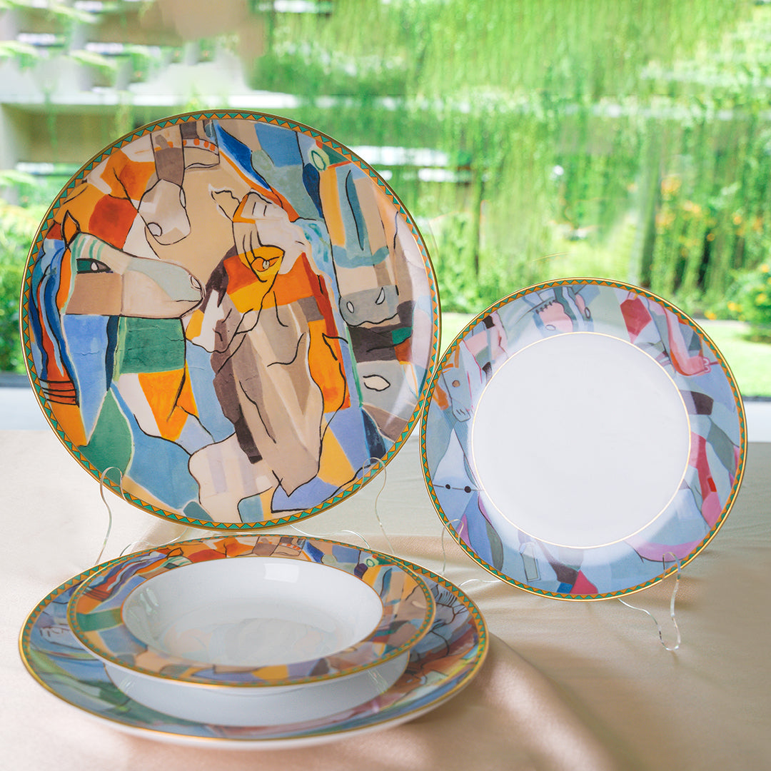 Designer dinnerware set for modern dining.